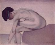 Felix Vallotton Bather in Profile seated on a Cliff painting
